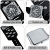 Vigorbee Good Leather Punk Skull Quartz Men's Square Wrist Watch,Big Dial Skull Women's Watch,Silver Skull Elements,Fashion Gift Watch Cool Rock Watch - Image 5
