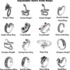 AIDSOTOU Mens Vintage Open Rings Set Frog Snake Skull Cool Punk Goth Ring for Men Women Girls Adjustable - Image 2