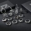 AIDSOTOU Mens Vintage Open Rings Set Frog Snake Skull Cool Punk Goth Ring for Men Women Girls Adjustable - Image 3