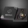 SIBOSUN Skeleton Pocket Watch Special 12-Little-Window Case Design Men Black Mechanical with Chain Box - Image 7