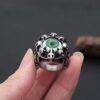 Gothic Evil Eye Rings Men Women Stainless Steel Green Eyeball Skull Claw Ring Punk Hip Hop Jewelry Accessories Halloween - Image 6