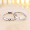 Beydodo 925 Silver Rings Custom Adjustable Sun and Moon Matching Rings Engraved I Love You Couples Rings Wedding - Image 3