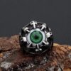 Gothic Evil Eye Rings Men Women Stainless Steel Green Eyeball Skull Claw Ring Punk Hip Hop Jewelry Accessories Halloween - Image 4