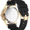Philipp Plein The $Kull Collection Luxury Mens Watch Timepiece with a Black Strap Featuring a IP Yellow Gold Case and Black Dial - Image 3