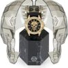 Philipp Plein The $Kull Collection Luxury Mens Watch Timepiece with a Black Strap Featuring a IP Yellow Gold Case and Black Dial - Image 4