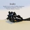 Jeulia 6.55 Carat Personalized Princess Cut Diamond Rings for Women Sterling Silver Double Row Halo Engagement Rings Black Plated Bridal Band Rings Anniversary Promise with Jewelry Gift Box - Image 7