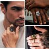 Bestyle Vintage Skull Head Ring with Viking Amulet, Cool Men Boys Gothic Sigent Ring Punk Biker Finger Ring for Cocktail Party Halloween, Size 7-14, Send Gift Box - Image 3