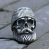 Gothic Stainless Steel Bearded Skull Ring Punk Hip Hop Biker Skull Ring Men Fashion Jewelry - Image 5