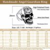 Bestyle Vintage Skull Head Ring with Viking Amulet, Cool Men Boys Gothic Sigent Ring Punk Biker Finger Ring for Cocktail Party Halloween, Size 7-14, Send Gift Box - Image 7
