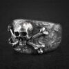 Vintage Skull Ring for Men, Crossbones Pirate Skull Ring, Stainless Steel Scary Marine Ring, Goth Ring, Hip Hop Biker Punk Ring, Motorcycle Ring, Spooky Halloween Ring Gift - Image 2