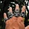 TAOCUTO Store - Indian Jaguar Warrior Skull Stainless Steel Ring for Men (9) - Image 6