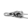 Duck Skull Pendant Necklace, Metal Bird Cranium Charm in Pewter - Image 2