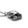 Cat Skull Pendant Necklace Hand Cast in Pewter - Image 5