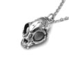 Cat Skull Pendant Necklace Hand Cast in Pewter - Image 4