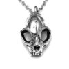 Cat Skull Pendant Necklace Hand Cast in Pewter