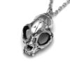 Cat Skull Pendant Necklace Hand Cast in Pewter - Image 3