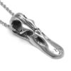 Duck Skull Pendant Necklace, Metal Bird Cranium Charm in Pewter
