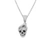 Iced Out Diamond Hand Holding Skull Pendant Wonderful Minimalist Horror Skull Hip Hop Pendant 14K Gold Plated 925 Sterling Silver Handmade Black Enamel Skull Rappers Halloween Pendant - Image 3