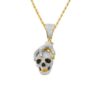 Iced Out Diamond Hand Holding Skull Pendant Wonderful Minimalist Horror Skull Hip Hop Pendant 14K Gold Plated 925 Sterling Silver Handmade Black Enamel Skull Rappers Halloween Pendant - Image 4