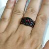 Couple Rings Matching Ring Black Skull Ring Red CZ Womens Wedding Ring Sets Man Wedding Bands - Image 4