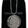 Hobo Coin Cut Coin Necklace Skull Indian Brave Native American Warrior Gothic Hippy Art Hobo Nickel Dollar Coin Jewelry