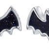 Black Bat Earrings 925 Sterling Silver