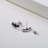 Black Bat Earrings 925 Sterling Silver - Image 3