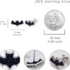 Black Bat Earrings 925 Sterling Silver - Image 4