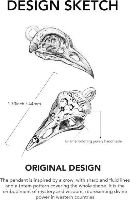 COPPERTIST.WU Raven Skull Pendant - Image 5