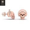 Diamond Skull With Headphones Earrings