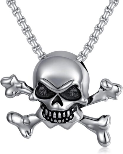 Men's 925 Sterling Silver Gothic Skull