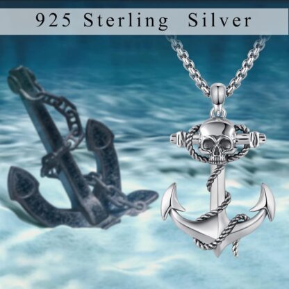 TRISHULA Anchor Necklace 925 Sterling - Image 5