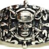Pirate Skull Biker Ring 925 Sterling Silver Jewelry Size 6-15 - Image 2