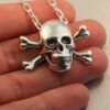Skull Necklace Silver Large Skull and - Image 5
