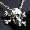 Skull Necklace Silver Large Skull and - Image 3