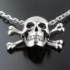 Skull Necklace Silver Large Skull and - Image 4